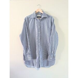 Thomas Pink Sterling Blue White‎ Pinstripe Shirt Men 17-35 Classic Fit Timeless